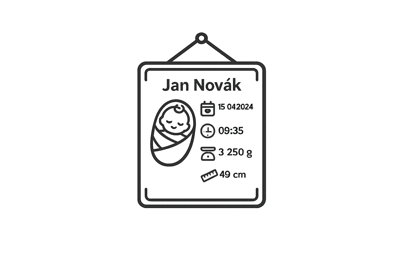 Plakáty s údaji o narození dítěte