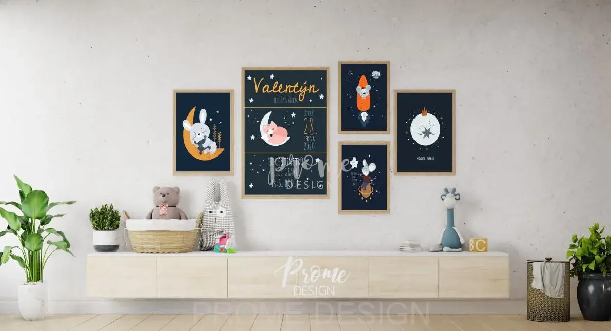 Plakát s údaji o narození  -  Valentýn