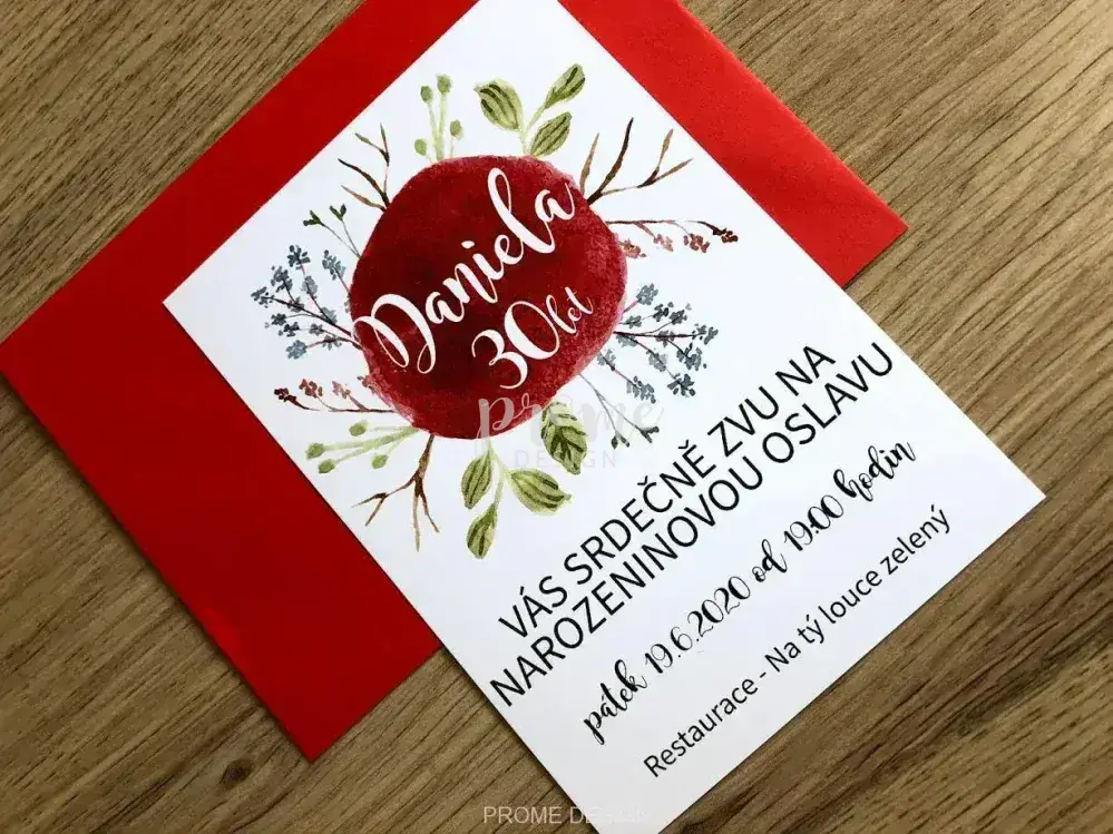 NAROZENINOVÁ POZVÁNKA - Daniela 30RED