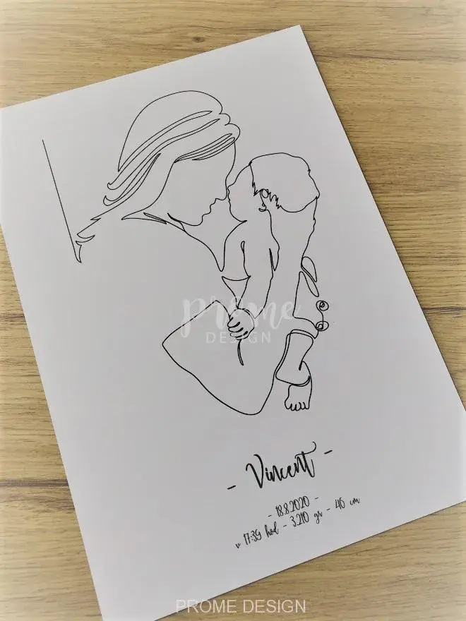 Plakát s údaji o narození  - Vincent