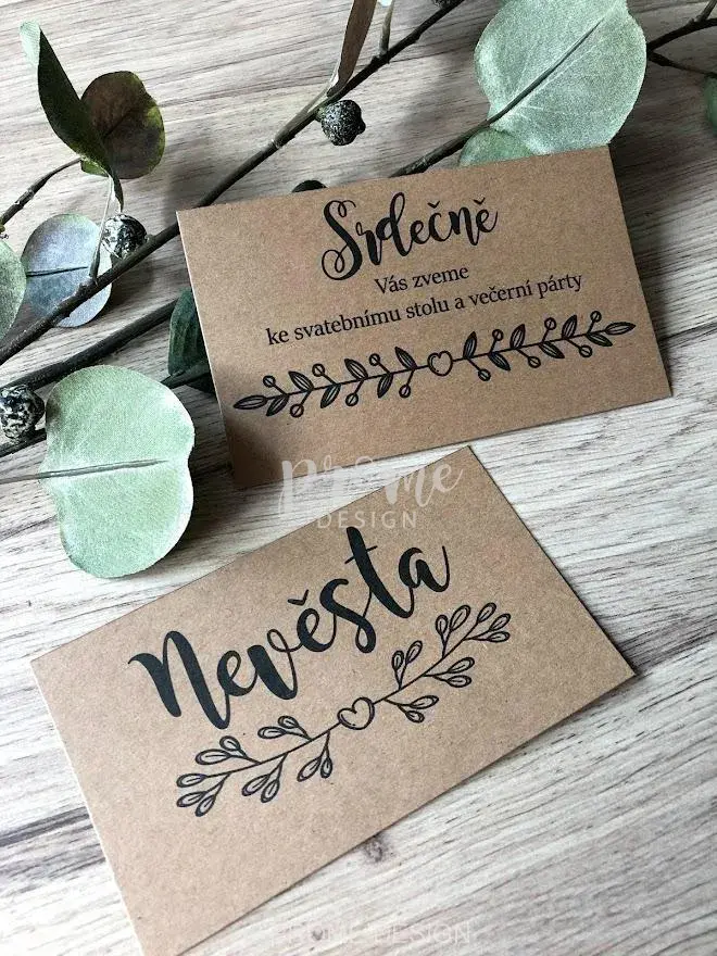 JMENOVKY NA STŮL - 897 Simple black