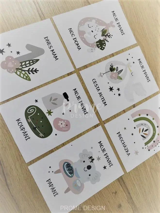 Milníkové kartičky - Cute