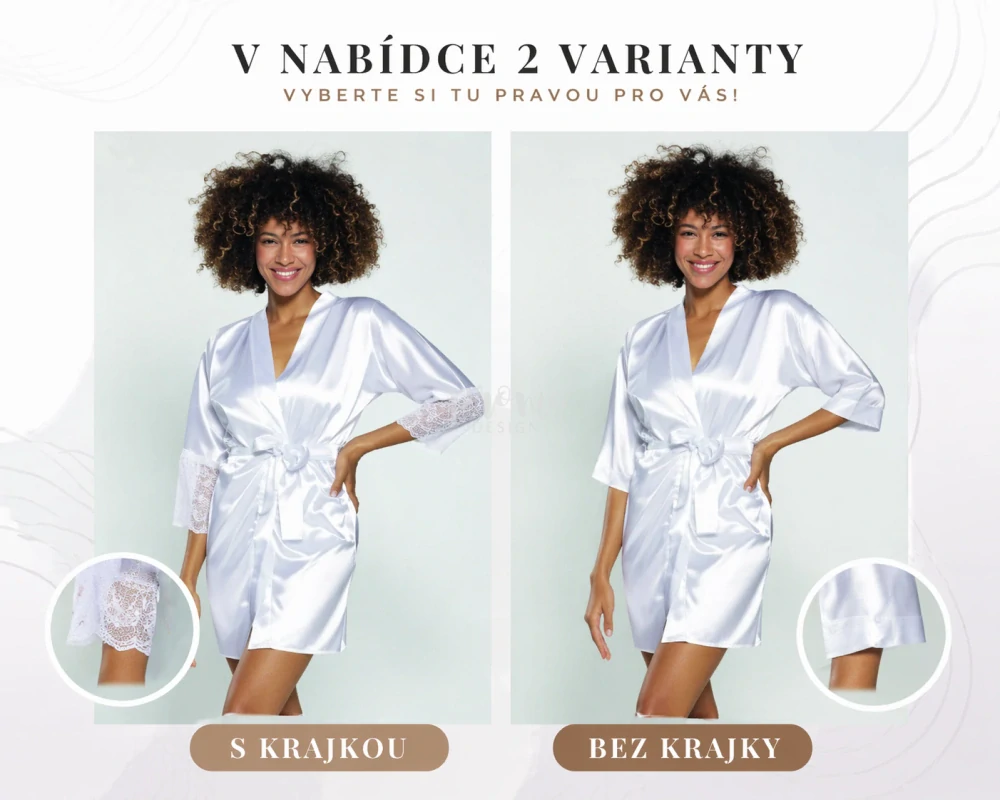 Dámský svatební župan / kimono - S vaším jménem