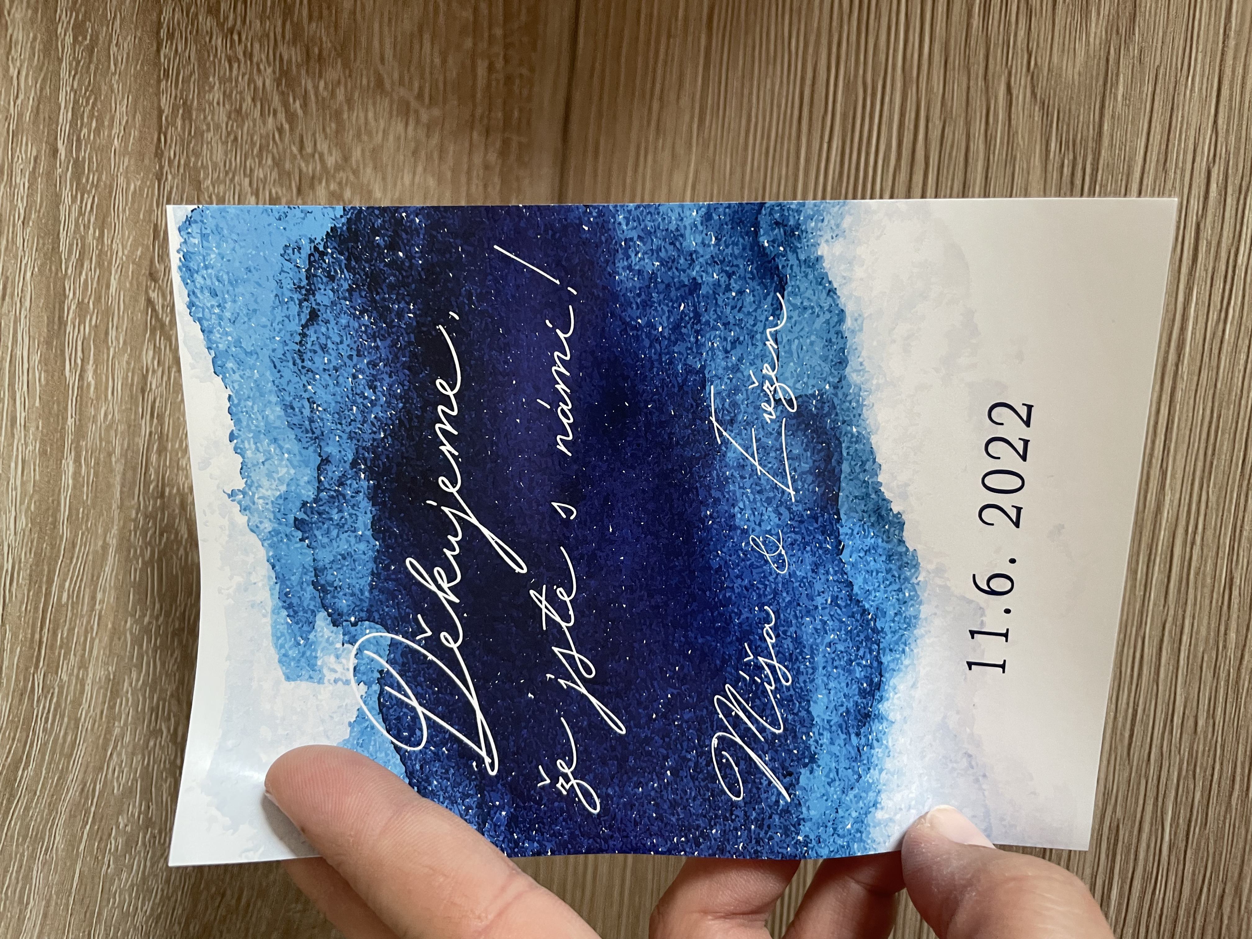 SAMOLEPKA / ETIKETA NA VÍNO - WATERCOLOR BLUE