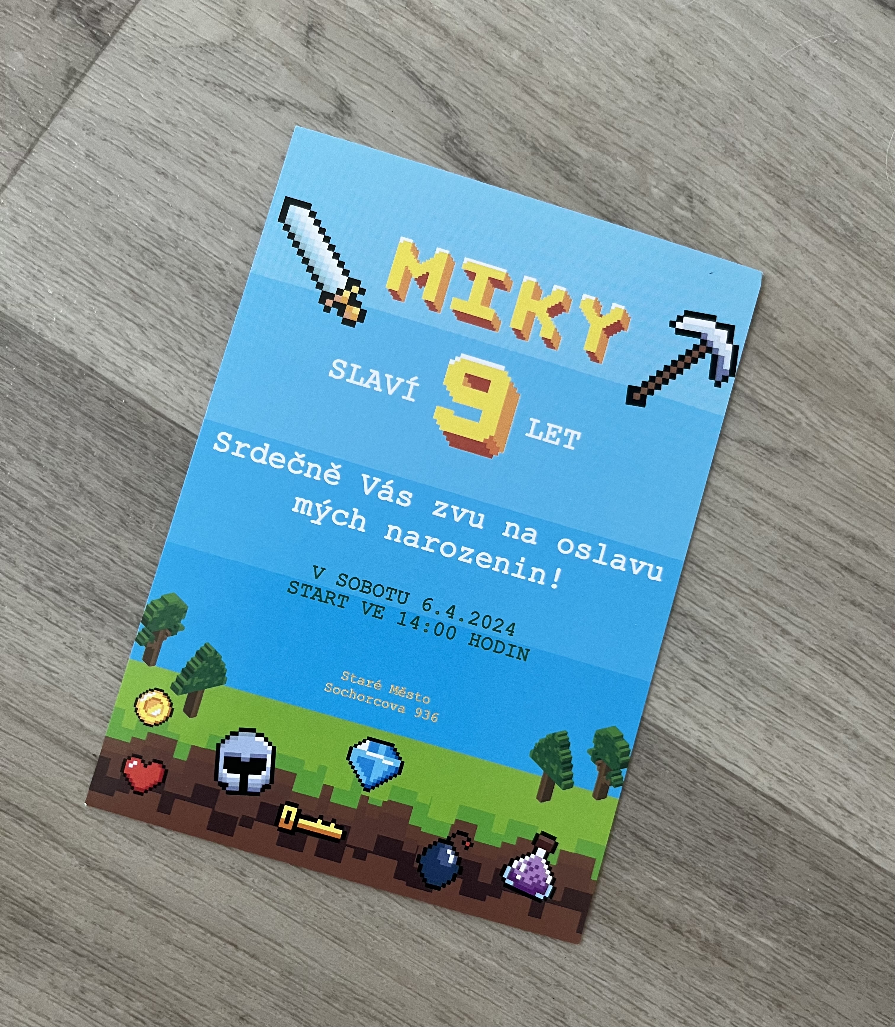 NAROZENINOVÁ POZVÁNKA - PIXEL