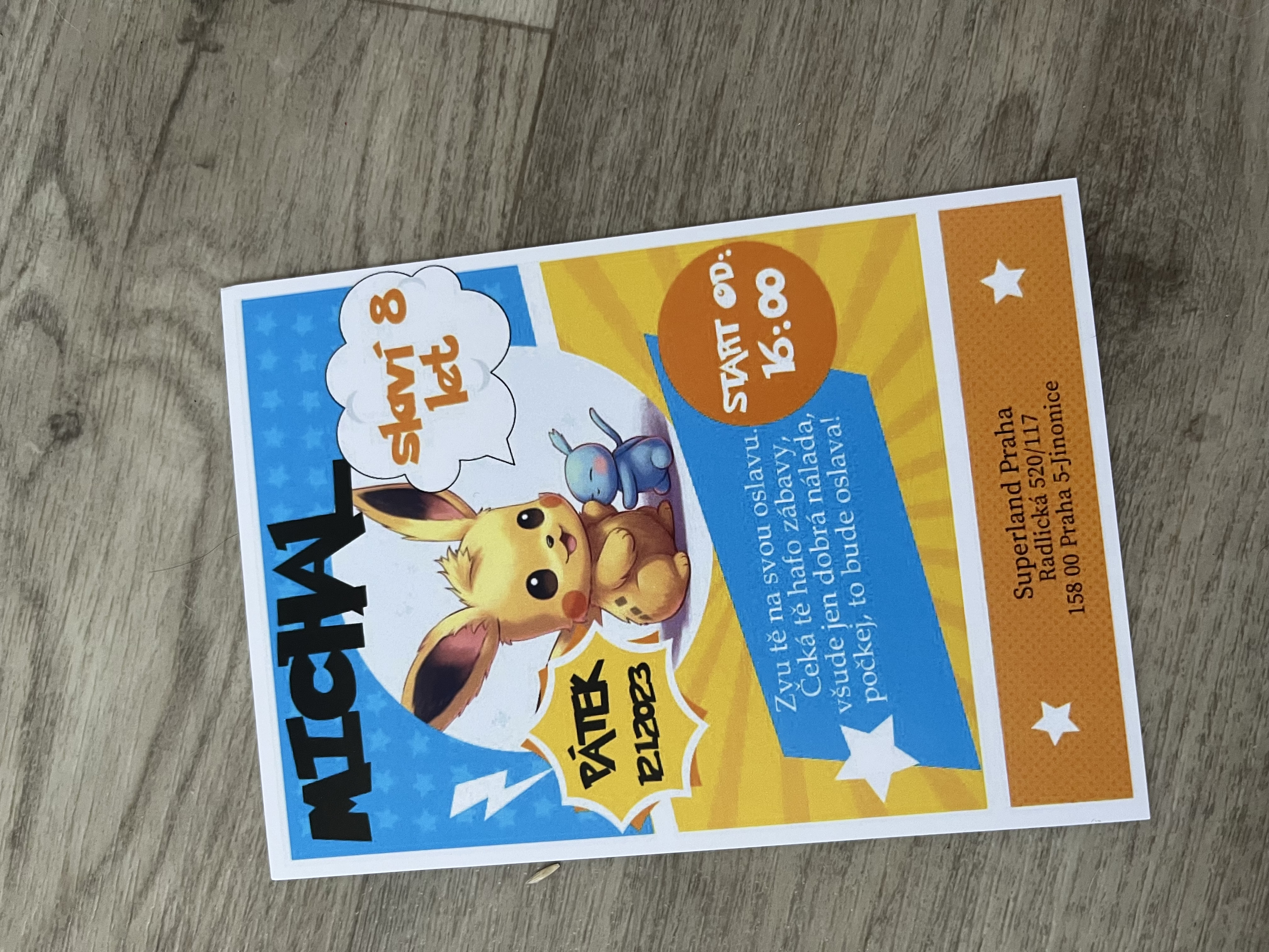 NAROZENINOVÁ POZVÁNKA - POKÉMON