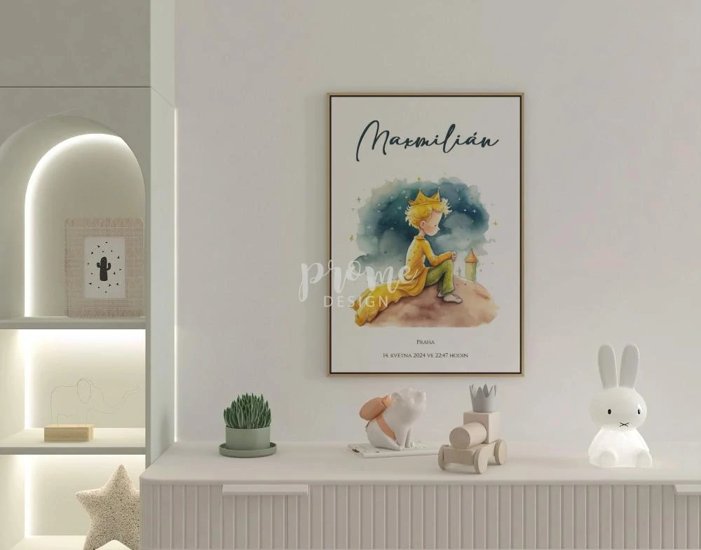 Plakát s údaji o narození - pro Malé prince