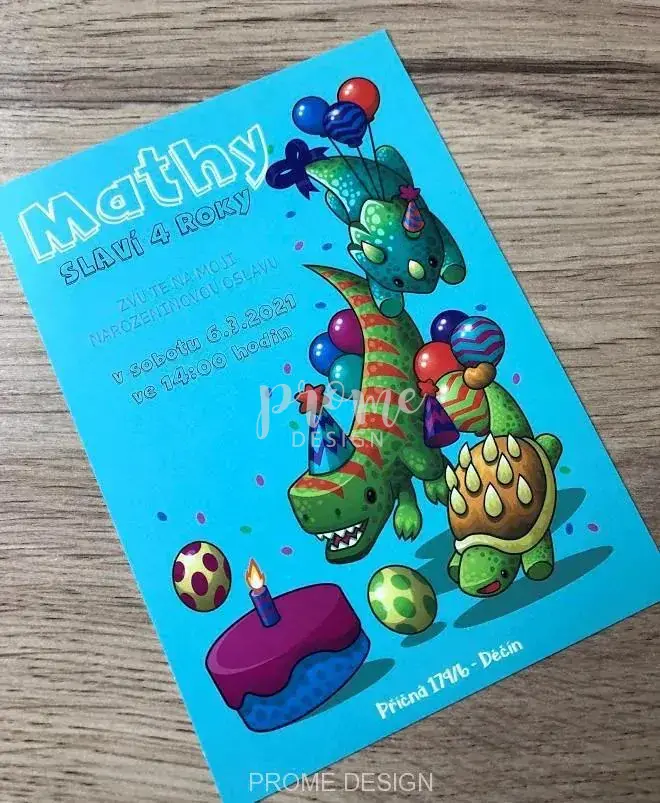 NAROZENINOVÁ POZVÁNKA - 936 DINO