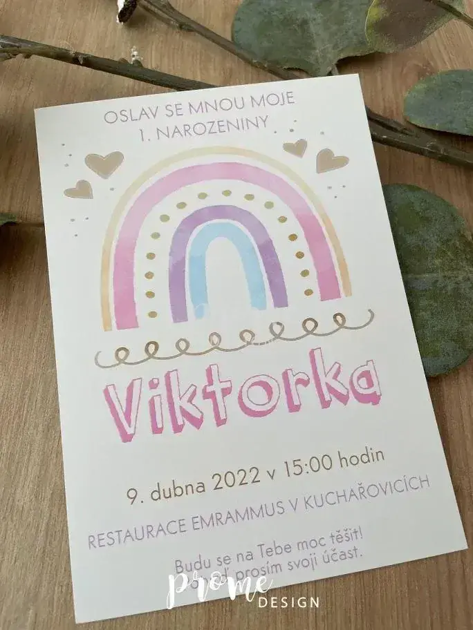 NAROZENINOVÁ POZVÁNKA - Duha