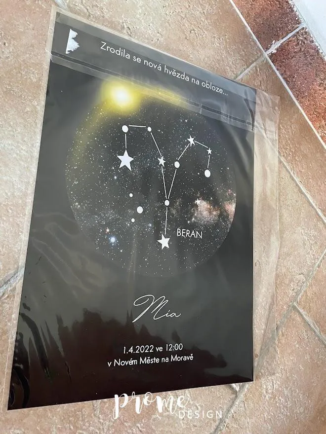 Plakát s údaji o narození  -  Kryštof