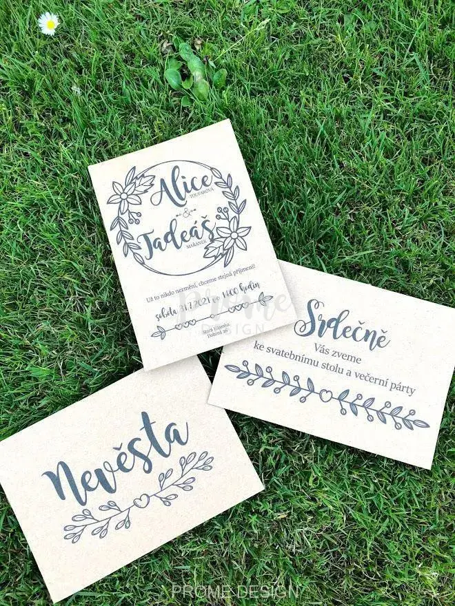 POZVÁNKY KE STOLU - 897 Simple black