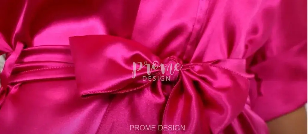 Dámský svatební župan v elegantním odstínu malinové barvy - S vaším textem