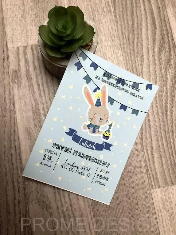 NAROZENINOVÁ POZVÁNKA - Rab 579 blue