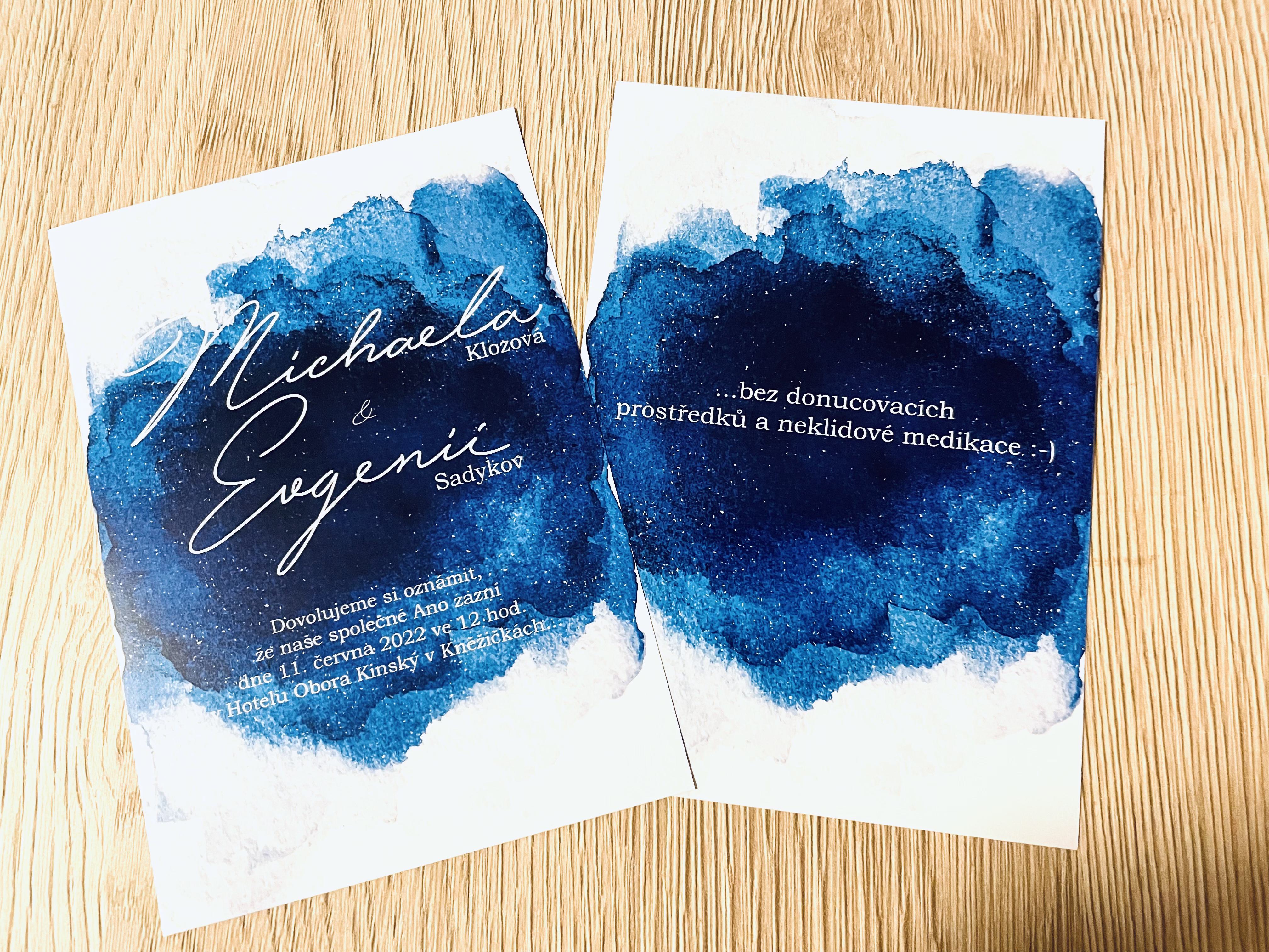 SVATEBNÍ OZNÁMENÍ - Watercolor blue