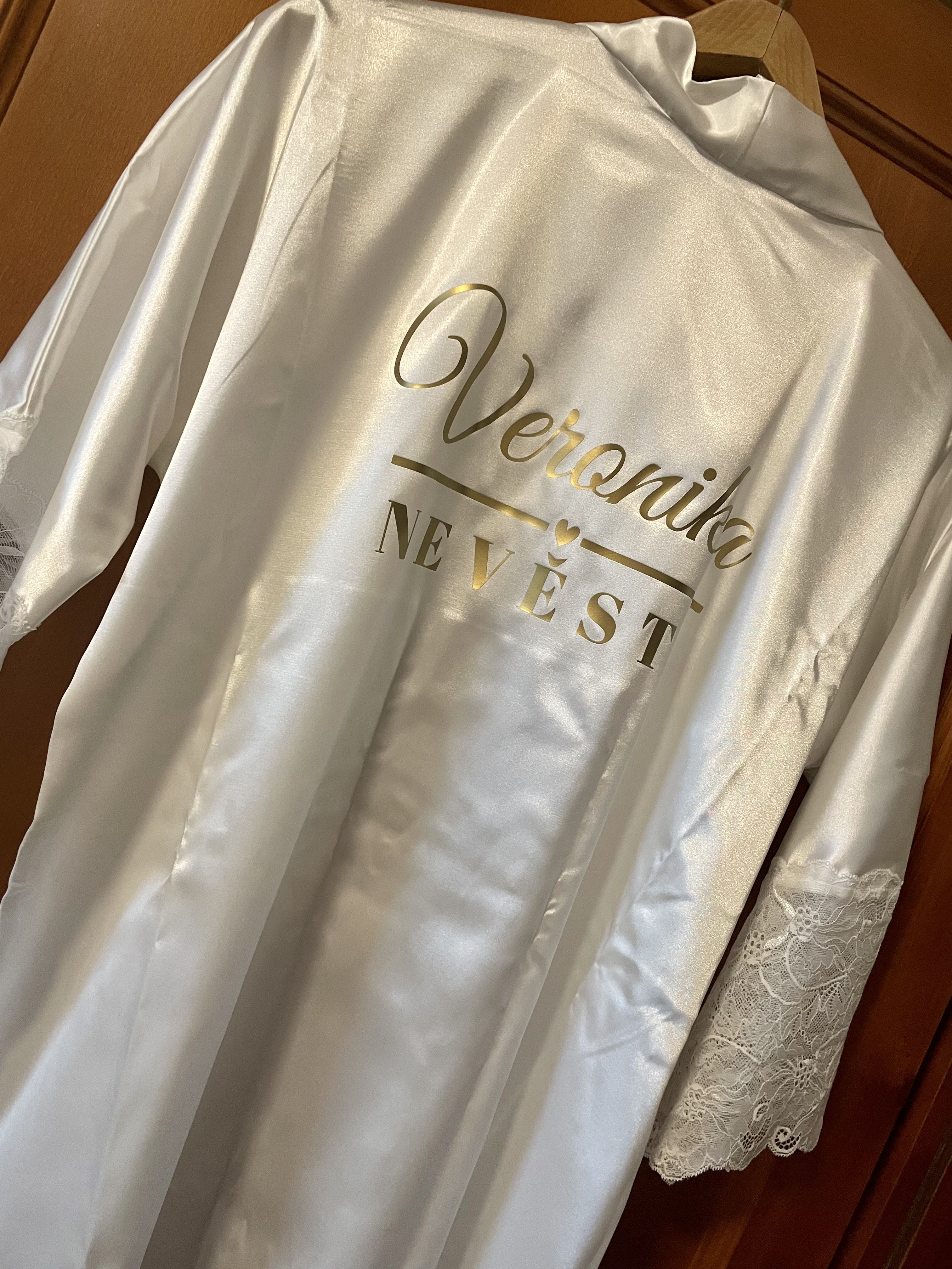 Dámský svatební župan / kimono - S vaším jménem