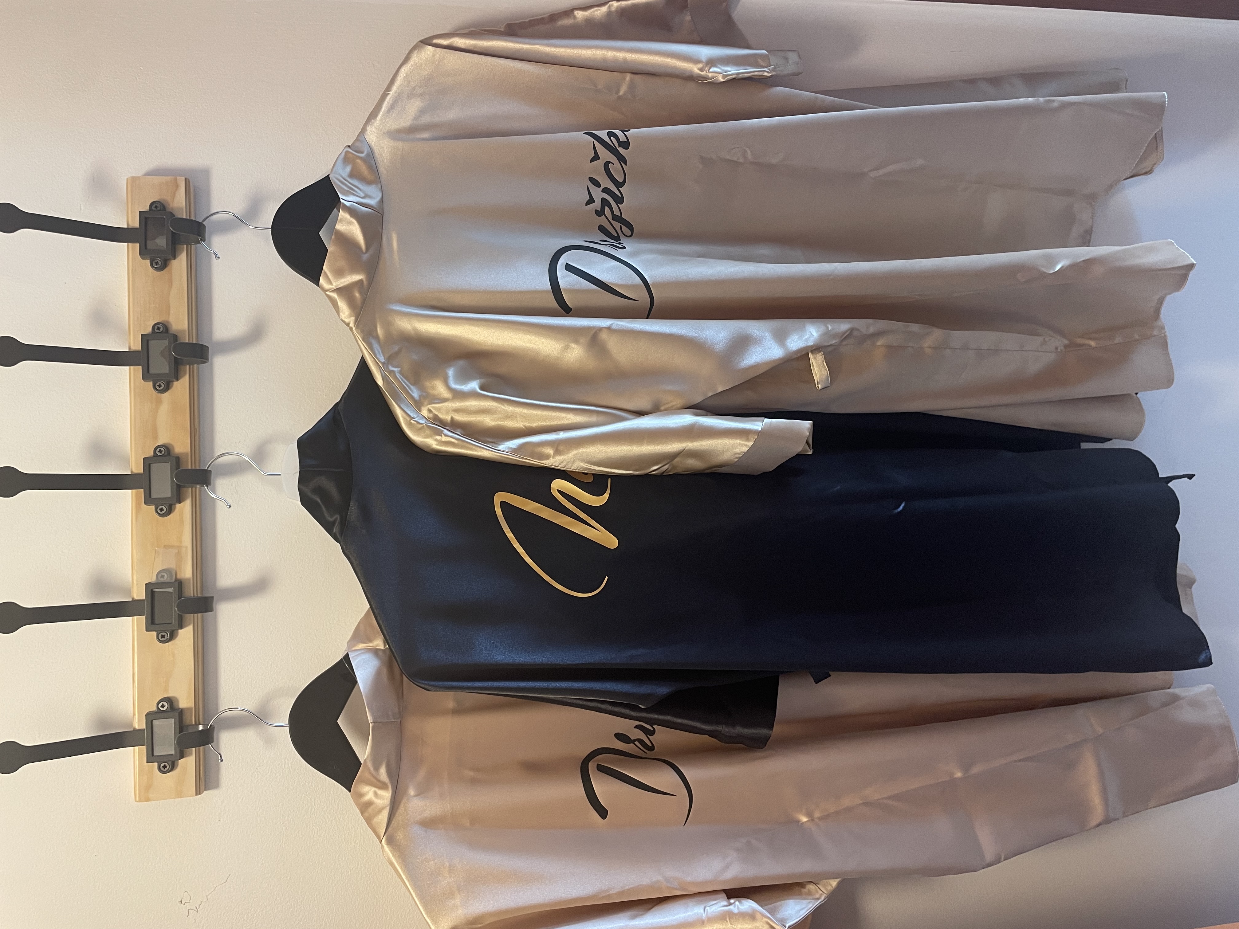 Dámský svatební župan v elegantním odstínu zlaté barvy - S vlastním textem