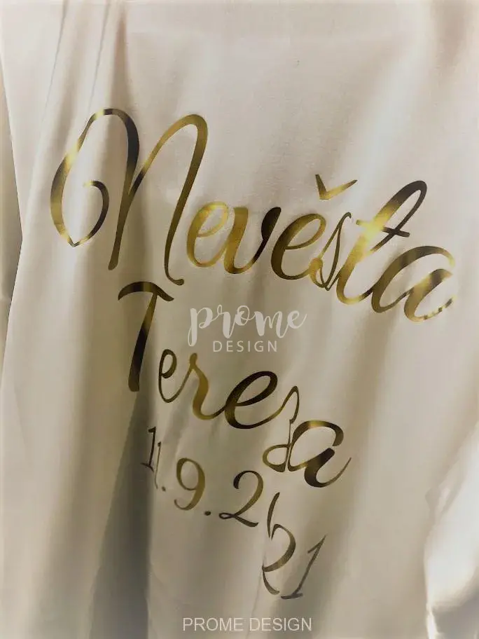 Dámský svatební župan / kimono krajka - S Vaším vlastním textem