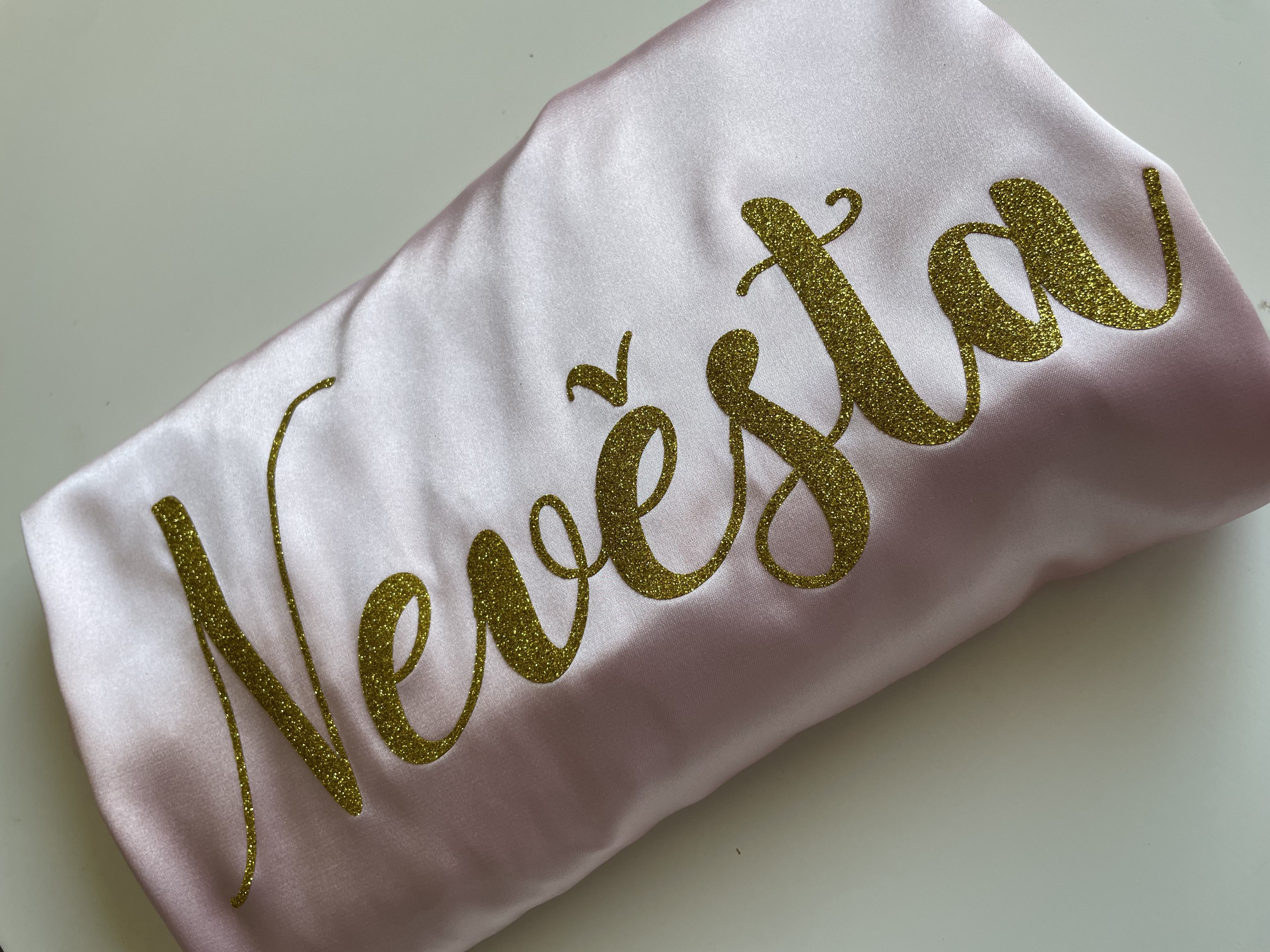 Dámský svatební župan v elegantním odstínu starorůžové barvy - S vaším textem