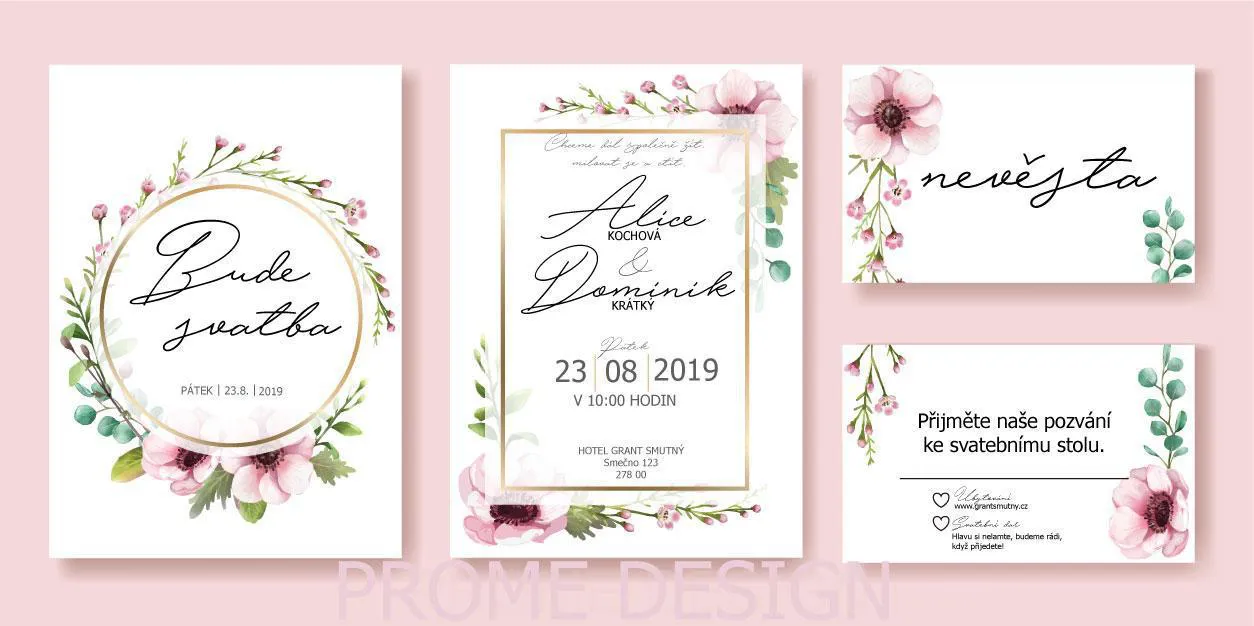 SVATEBNÍ OZNÁMENÍ - 104 - FLOWERS SET