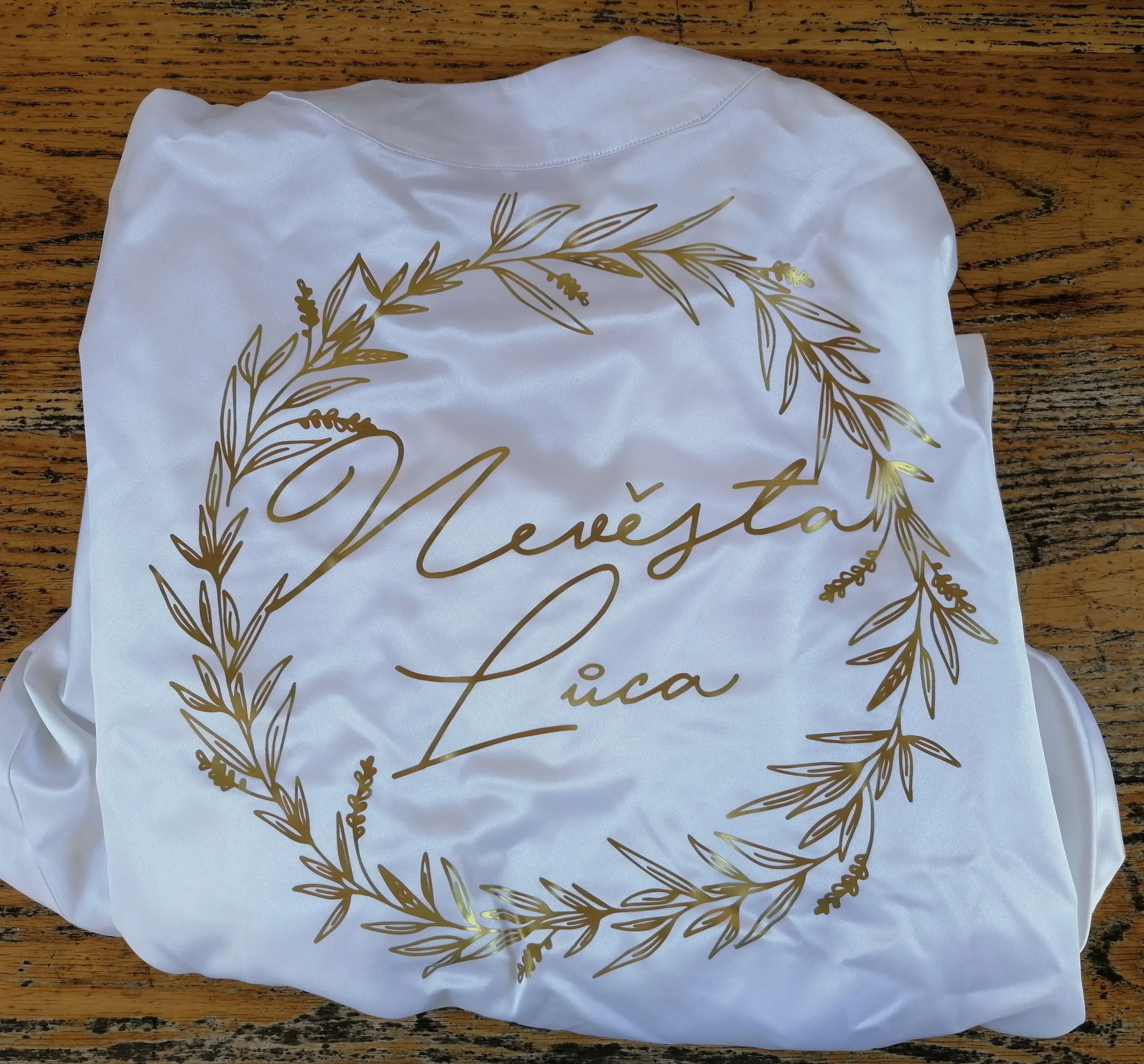 Dámský župan / kimono - Eukalyptus gold - Nevěsta