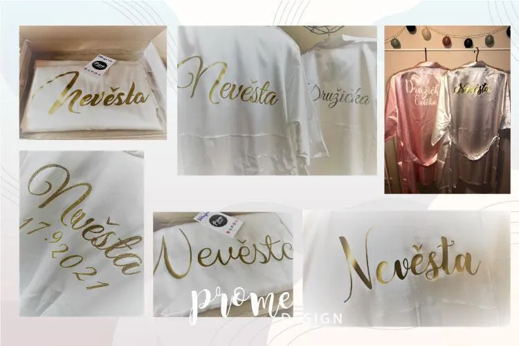 Dámský svatební župan v elegantním nadčasovém odstínu bílé barvy - S vaším textem