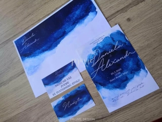 SVATEBNÍ OZNÁMENÍ - Watercolor blue