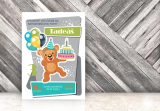 NAROZENINOVÁ POZVÁNKA - Medvídek