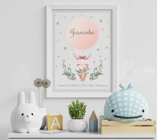 Plakát s údaji o narození  -  Jasmínka