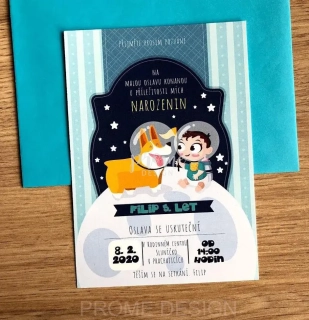 NAROZENINOVÁ POZVÁNKA - Kosmonaut