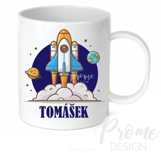 Dětský plastový hrnek - Space se jménem