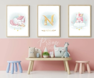 PLAKÁTY 3 KS - CUTE UNICORN