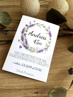 NAROZENINOVÁ POZVÁNKA - 105 Levandule