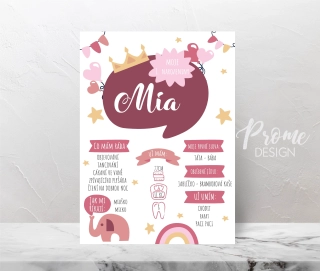Narozeninový plakát - Mia