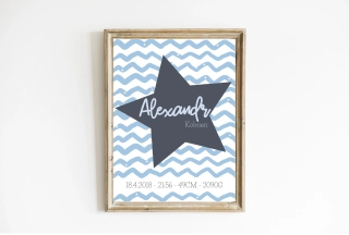 Plakát s údaji o narození - Alexandr