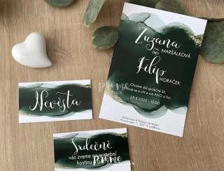 SVATEBNÍ OZNÁMENÍ - Watercolor green