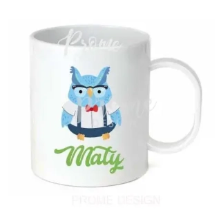 Dětský plastový hrnek - PAN SOVA se jménem 