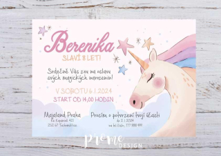 NAROZENINOVÁ POZVÁNKA - 53 JEDNOROŽEC BERENIKA