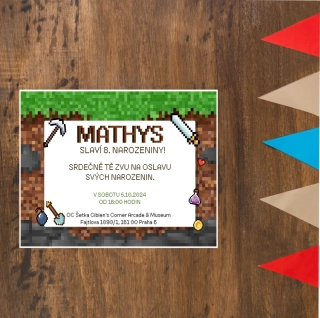 NAROZENINOVÁ POZVÁNKA - PIXEL SIMPLE