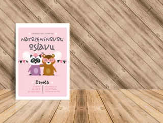 NAROZENINOVÁ POZVÁNKA - Mýval