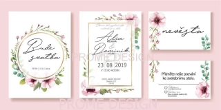 POZVÁNKY KE STOLU - 104 - FLOWERS SET