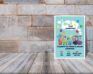 NAROZENINOVÁ POZVÁNKA - Vlak