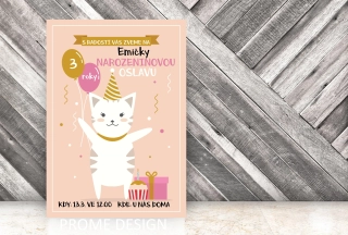 NAROZENINOVÁ POZVÁNKA - Kočka