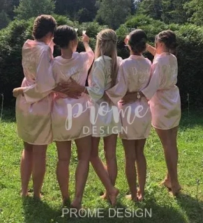 Dámský svatební župan v elegantním odstínu růžové barvy - S vlastním textem