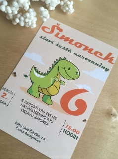 NAROZENINOVÁ POZVÁNKA - Dino